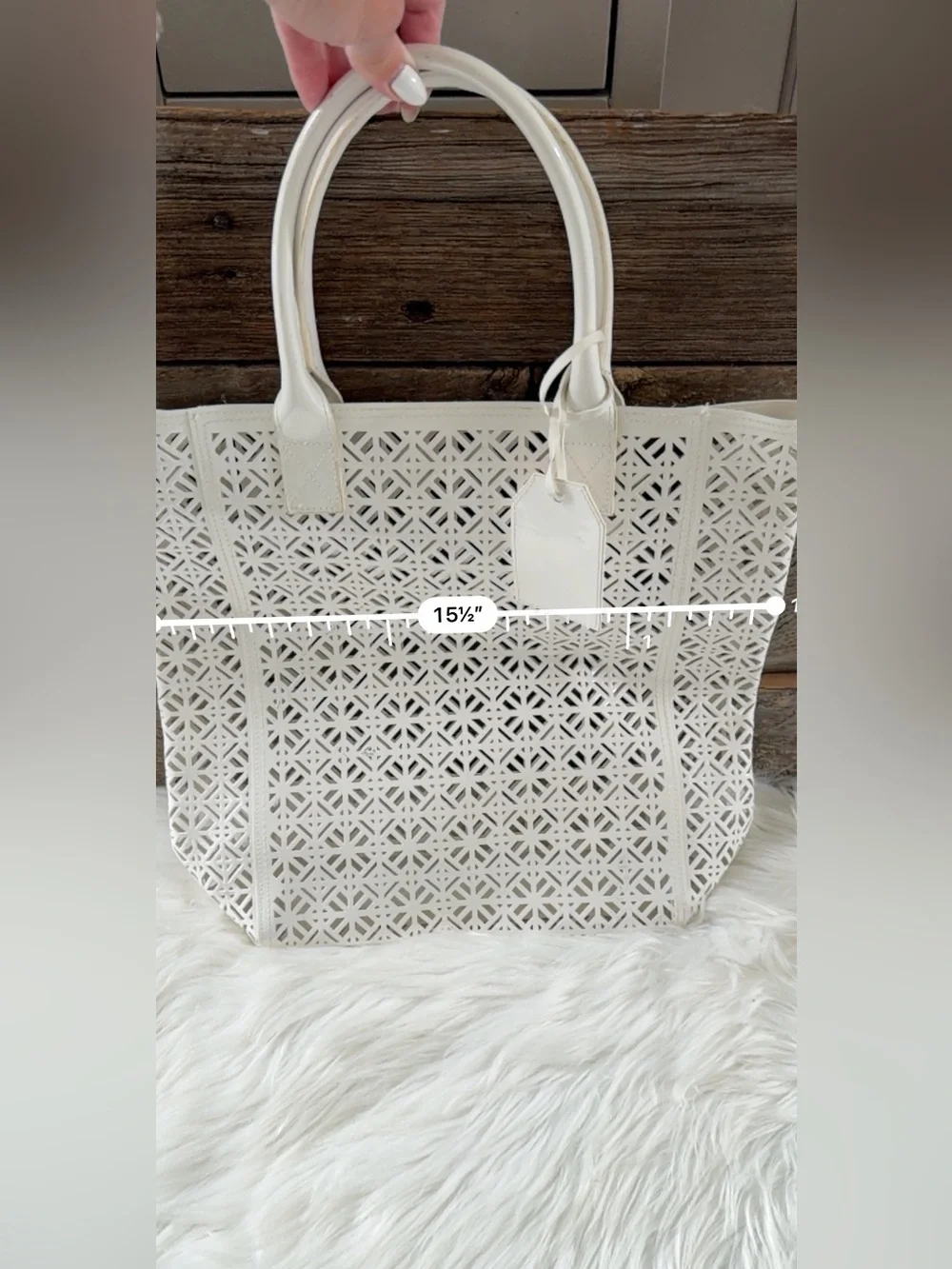 TORY BURCH | Patent Perforated North South PVC Tote